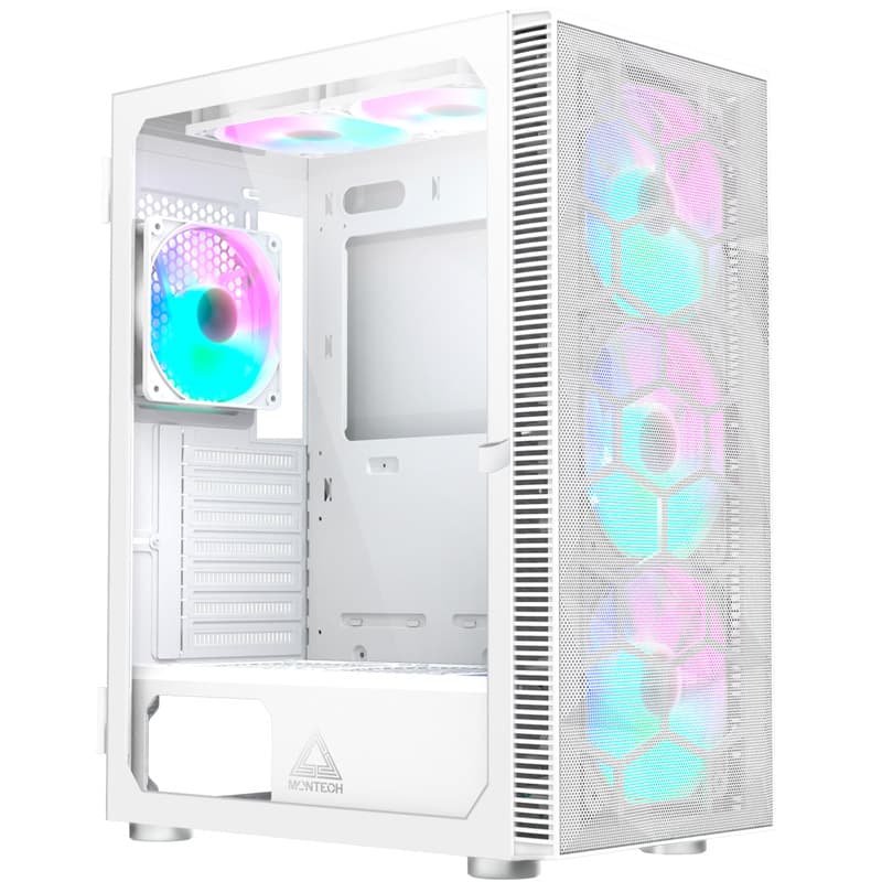 Montech X3 Mesh Midi-Tower, RGB, Tempered Glass - weiß