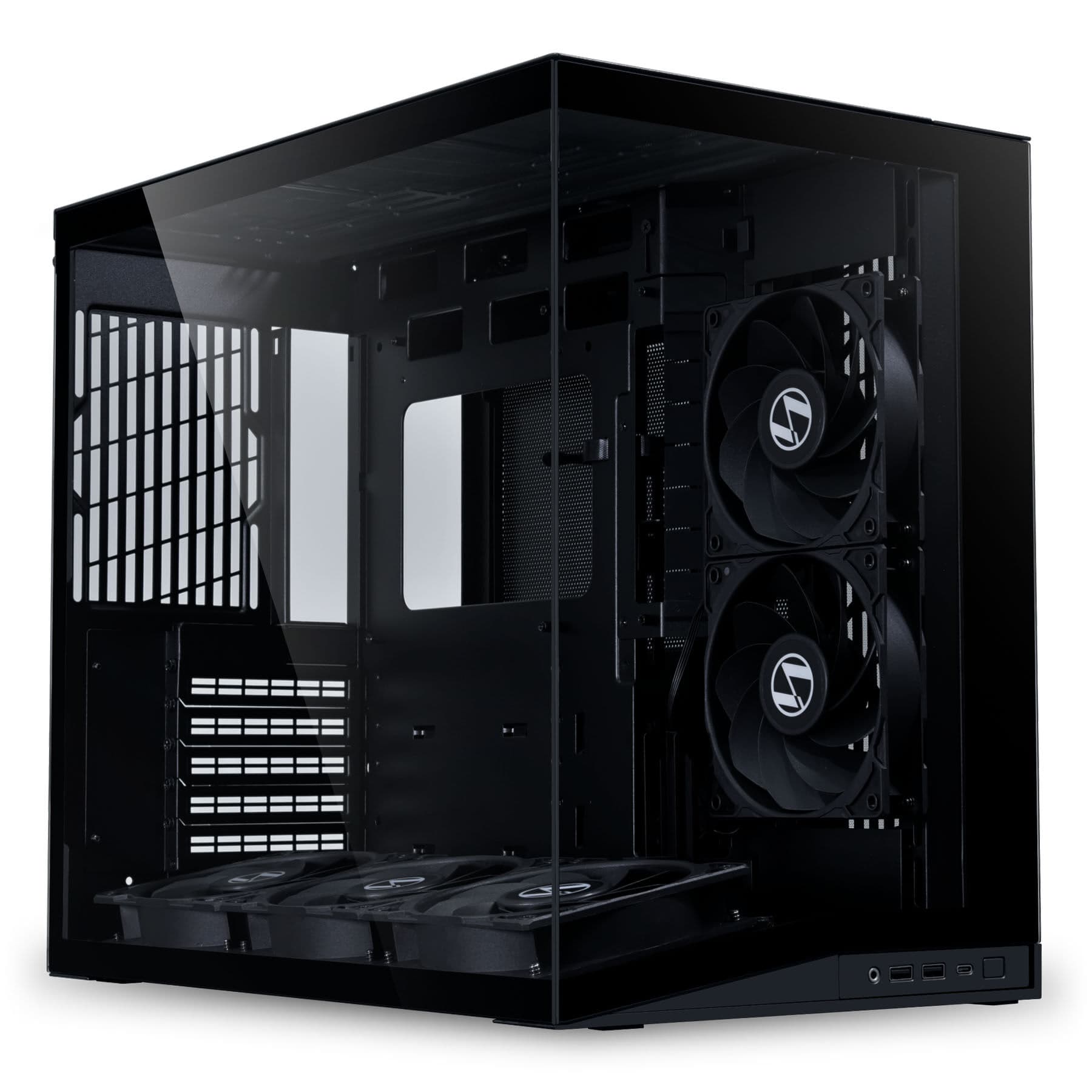 Case Lian Li O11 Dynamic Mini V2 Flow PC Case, Mini Case, ATX, Tempered Glass - includes 5x 120mm Fans, Black